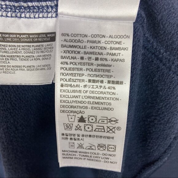 Levis Classic Sweatshirt Hoodie Navy Blue Fleece Size XS Hooded Spellout Zipper - Picture 7 of 11